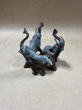 Metal Trio Of Elephants In Circle
