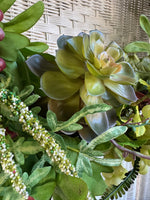 Large Faux Greenery Wreath with Succulents & Grapes