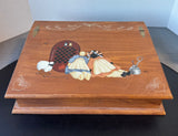 Folk Hand Painted Vintage Wooden Writing Lap Desk