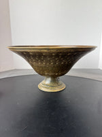 Textured Metal Pedestal Console Bowl