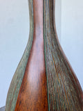 Heavyweight Wooden Vase with Block Ribbed Accents