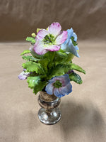 Hand Made English Bone China Flowers With Gorham Sterling Urn Vase *** READ DESCRIPTION ***
