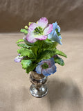 Hand Made English Bone China Flowers With Gorham Sterling Urn Vase *** READ DESCRIPTION ***