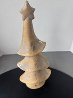 Pier 1 Imports Silver Leaf Textured Ceramic Christmas Tree