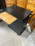 Black Painted Kitchen Cart/Island on Casters