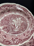 (B) 3-Piece Mason’s England Vista Pink China Gadroon Edge Oval Platters