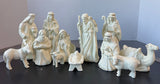 12-Piece Mikasa Holiday Splendor Gold Trimmed Cream Porcelain Nativity Set in Box