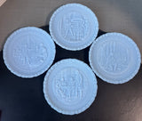 4-Piece Fenton Blue Satin Bicentennial Complete Commemorative Plate Set