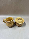 Pfaltzgraff Brown Spingeware Creamer And Sugar Bowl Set