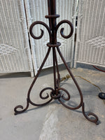 Heavyweight Rustic Metal Scroll Torchiere Floor Lamp (WORKS)