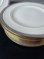 (D) 10-Piece Wedgwood England Palatia R4700 Greek Key Bone China Salad Plates Set (2 SETS AVAILABLE—PRICED INDIVIDUALLY AT $65 EACH SET)