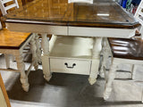 Haverty High Top Dining Table with Protective Glass, (6) Chairs and (1) Leaf ***HEAVY ITEM***