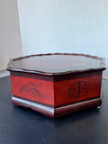 Asian Inspired Octagonal Divided Wooden Keepsake Box
