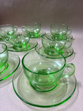 Uranium Tea Cups And Saucers GLOWS - 14 Pieces (B)