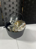 Plastic Cauldron with  (4) Plastic Skeleton Heads