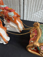3-Piece San Francisco Music Box Company Musical Santa’s Sleigh with Reindeer (WORKS)