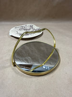 Small Brass Cosmetic Mirror With Sleeve