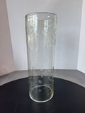 Large Floral Thick Bubble Glass Hurricane