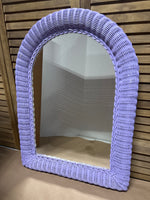 Purple Arched Wicker Mirror