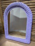 Purple Arched Wicker Mirror