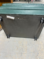 Dark Green Ottoman on Casters, Made in Italy