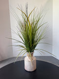 Artificial Grass Plant in Crackled Ceramic Vase