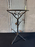 Black & Copper Tone Metal Bird in Branches Accent Table