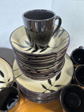 46-Piece Gibson Midnight Palm Stoneware China