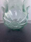 Large Green Glass Flower Bowl