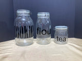 Set of 3 Triomphe France Glass Pantry Canisters