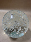 Large Clear Bubble Art Glass Sphere Paper Weight