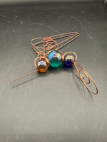 Pair Of Copper Wire Hanging Humming Birds