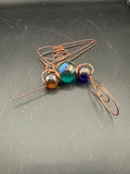 Pair Of Copper Wire Hanging Humming Birds