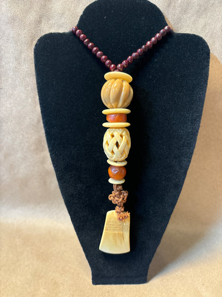 Carved Beaded Necklace