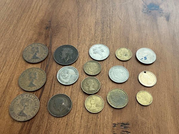 F-Assorted Foreign Coins, 16 pc