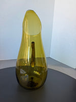 Blenko Style Amber Slanted Blown Glass Pitcher