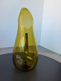 Blenko Style Amber Slanted Blown Glass Pitcher
