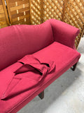 Southwood Red Camel Back Sofa with Arm Covers ***HEAVY ITEM*** READ DETAILS ON P[ICK UP POLICY***
