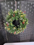 Lighted Wreath with Pinecones and Berries, 22" diameter