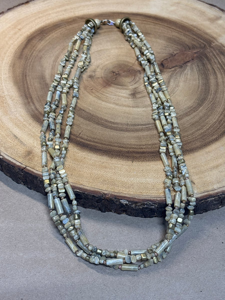 Faux (Plastic) Natural Stone Beaded Necklace