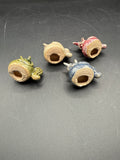 Lot Of 4 Glazed Pottery Unicorn Ducks