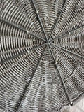 Sturdy Plastic Woven Wicker Round Lidded Hamper with Liner
