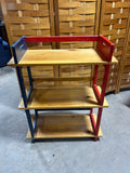 Red/Blue/Wood Tone Shelf