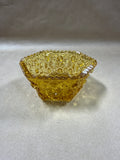 L.E. SMITH  Hexagon Daisy And Button Amber Bowl Dish Candy Dish // 2 Available // PRICED INDIVIDUALLY