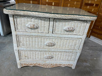 Pier 1 Wicker Dresser with Protective Glass