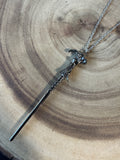 Harry Potter Inspired Silver Tone Wand Necklace (A)