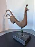 Signed Folk Style Rustic Wooden Bird Sculpture AS IS (READ DESCRIPTION CAREFULLY)