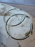 XL Silver Tone Hoop Earrings in Box
