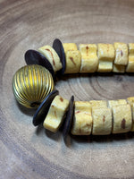 Beaded Necklace with Gold & Black Accents