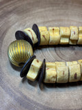 Beaded Necklace with Gold & Black Accents